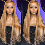 Highlight 4/27 Color Lace Front Wigs Human Hair Pre Plucked Ombre 13x4 Straight Lace Frontal Wigs Human Hair