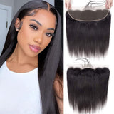 Ear to Ear HD Lace Frontals Closure 13x4 Frontal Closure 100% Human Hair Pre-Plucked Natural Hairline with Baby Hair Straight Hair