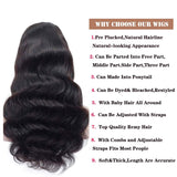 4x4 Body Wave Lace Closure Human Hair Wigs for Black Women Lace Wigs with Baby Hair Natural Black