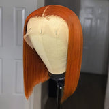 Orange Ginger 13x4 Lace Front Short Bob Wig 100% Human Hair