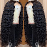 18-32 4x4  HD Lace Closure Wig Human Hair Wig Deep Wave Natural Black