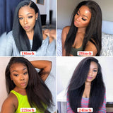 360 Lace Frontal Wigs Glueless Brazilian Wigs With Baby Hair Pre-plucked Natural Hairline Yaki Straight Wig