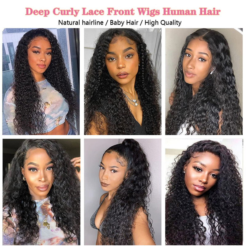 Deep Wave Lace Front Wigs Human Hair 13x4 HD Lace Front Wigs Human Hair Wigs for Black Women