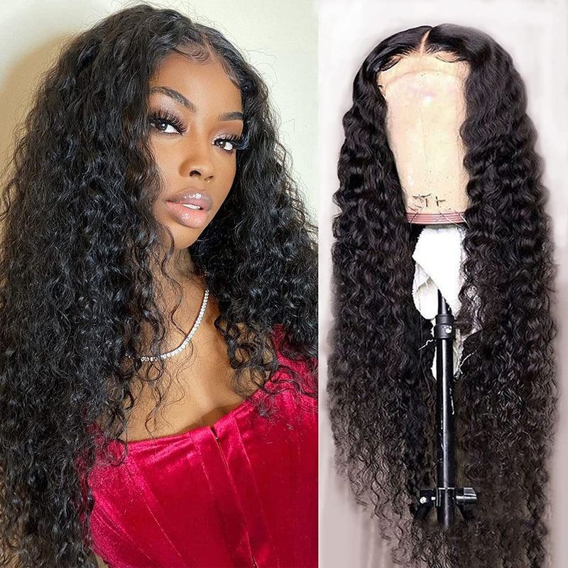 5x5 Lace Front Wigs for Black Women Grade 10A Brazilian Virgin Hair Water Wave Lace Closure Human Hair Wigs