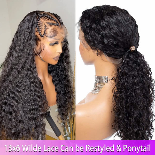 13x6 Lace Frontal HD / Transparent Deep Wave Lace Front Wigs Human Hair Wigs for Black Women