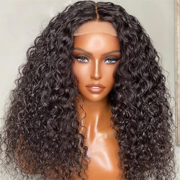 4x4 150% HD Lace Closure Wig Kinky Curly Lace Closure Human Hair Wigs for Black Women Lace Wigs with Baby Hair Natural Black