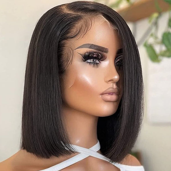 13*4 SKIN MELT LACE FRONT HUMAN HAIR BOB WIG INVISIBLE SWISS LACE+ INVISIBLE KNOTS