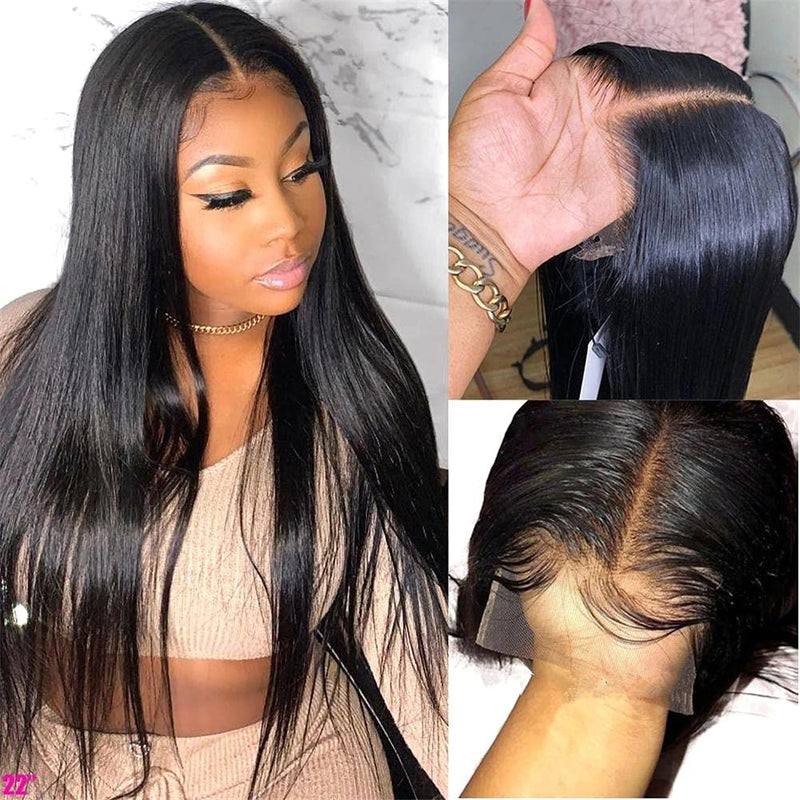 Straight 4X4 HD Lace Front Wig 4X4 Wigs Human Hair Pre Plucked For Black Women Brazilian Virgin Hair