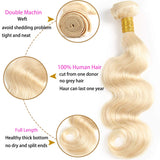 3 Pcs Bundles 613 Color Body Wave Human Hair Light Blonde Color Bundles Body Weave Human hair Extensions