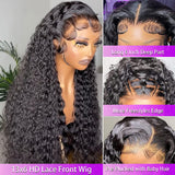 13x6 Lace Frontal HD / Transparent Deep Wave Lace Front Wigs Human Hair Wigs for Black Women