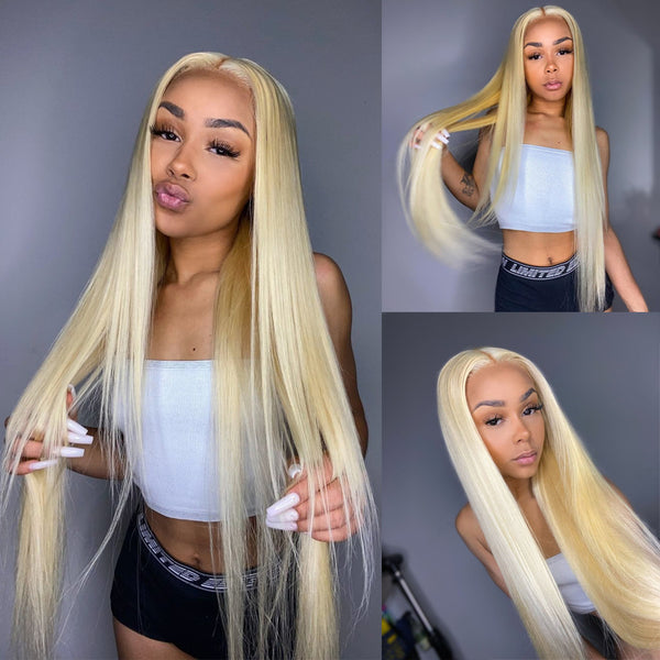 613 Blonde HD Lace Front Wigs Human Hair 13x4 150% Density Straight Lace Frontal Wig Human Hair