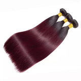 99J Burgundy Red Straight Bundles Human Hair Bundles 10A Brazilian Loose 3 Bundles