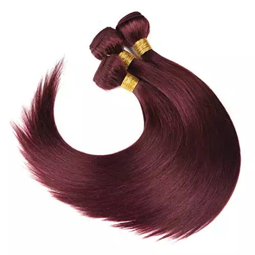 99J Burgundy Red Straight Bundles Human Hair Bundles 10A Brazilian Loose 3 Bundles