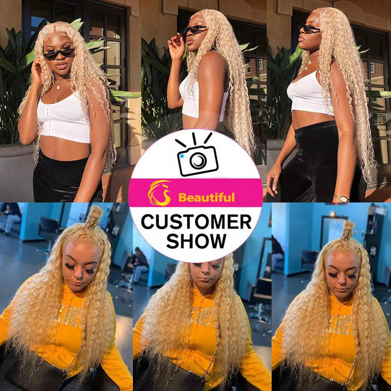 613 Kinky Curly Bundles Blonde Human Hair Bundles 10A Brazilian Kinky Curly 3 Bundles